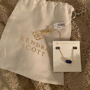 NWT - Kendra Scott Elisa Gold Pendant Necklace in Cobalt Cat's Eye